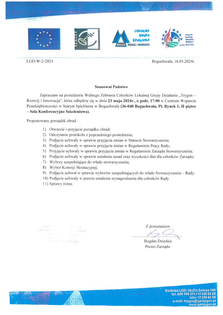 zaproszenie walne